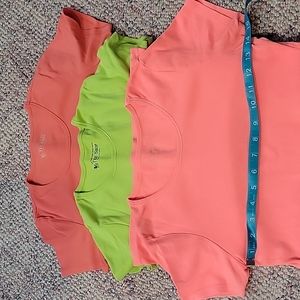 Short sleeve t-shirts. 3 Victoria Secrets tee's. The brighter pink has small spo
